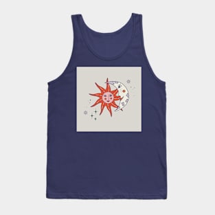 Moon and sun faces Tank Top